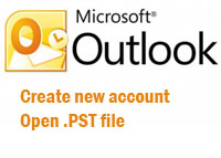 วิธี สร้าง mail account, เปิดไฟล์.PST ของ Outlook